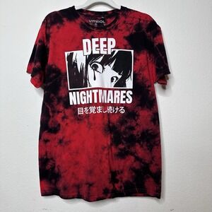 Vitriol Mens Graphic T Shirt Deep Nightmares Size Medium Red Anime
